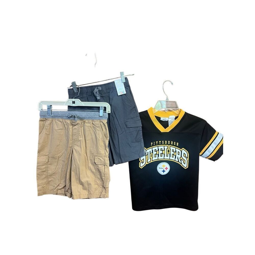 Pittsburgh Steeler’s Jersey & (2) Cargo Shorts Sz 8